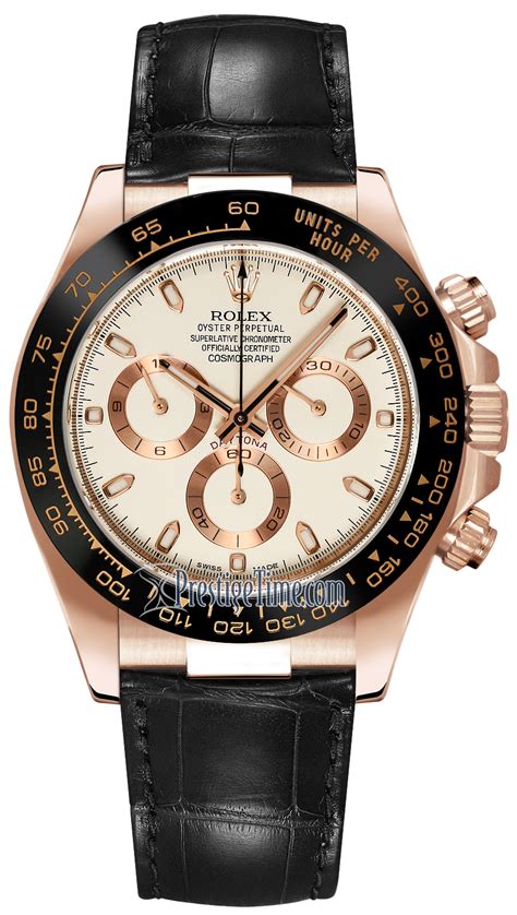 rolex cosmograph daytona everose gold ivory dial black bezel|Rolex Cosmograph Daytona watch: 18 kt Everose gold.